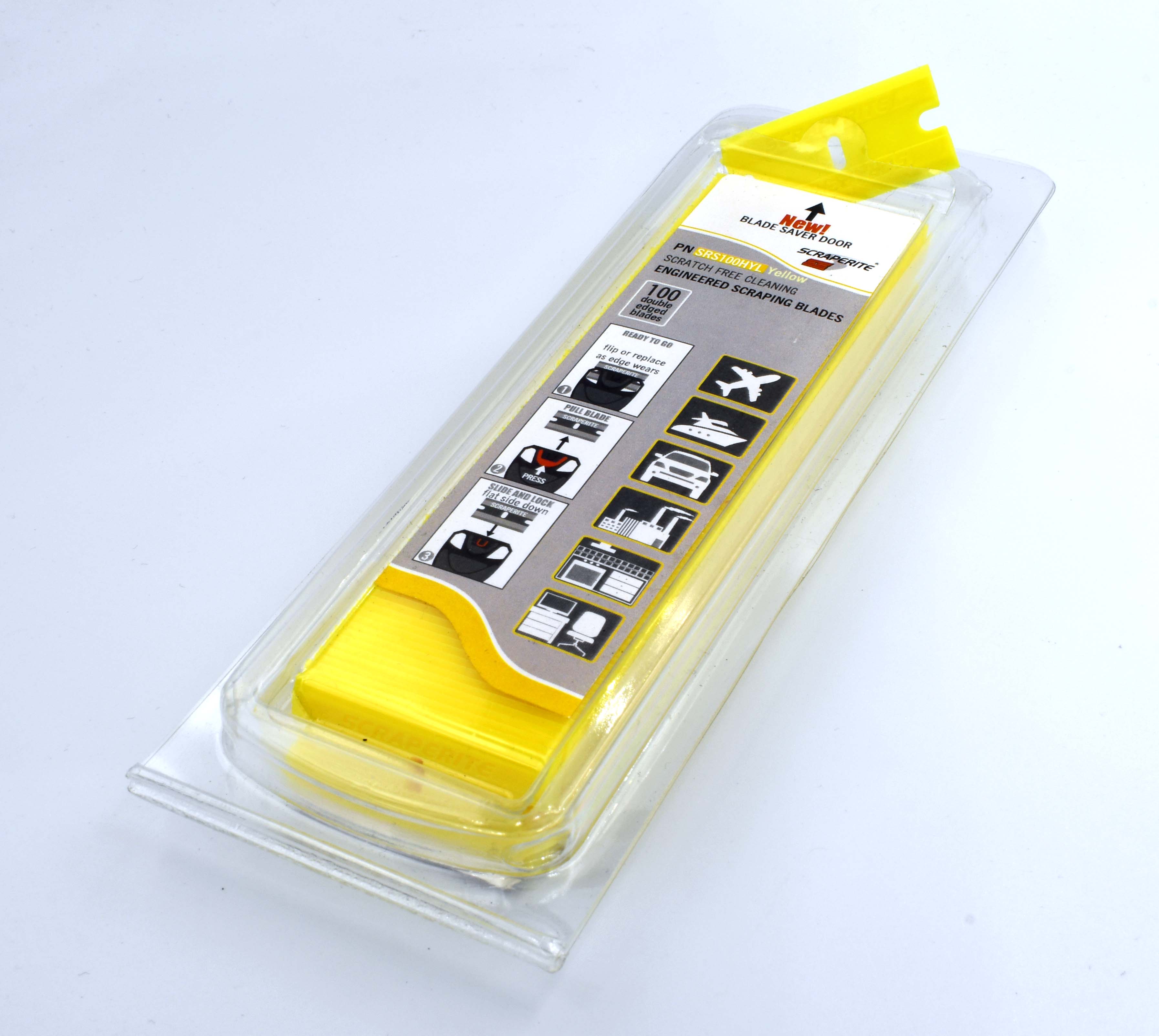 Plastic razor blade General Purpose Orange standard rectangle replacement  30 pack Scraperite SRS30GPO