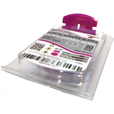 SRC30PRO - Scraperite Plastic razor blade PRO Magenta curved replacement 30 pack