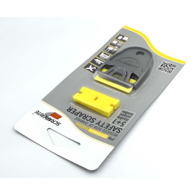 SRTD6HYL - SRTD6HYL Plastic razor blade Hard Yellow Acrylic replacement 6 pack and Dwarf holder Scraperite