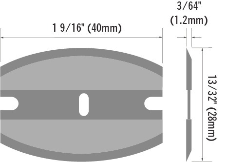 Specialty curved blade with smooth ends